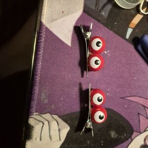 Red Eye & Plant Top Costume Hair Clips